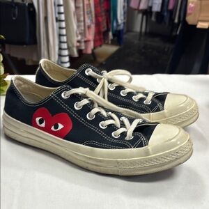 Converse X PLAY Comme de Garçons Black and White Sneakers with Classic Design